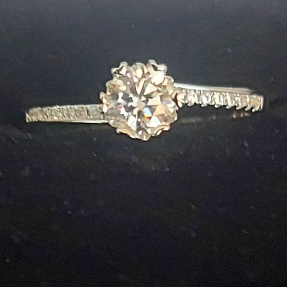 Elegant Sterling Silver Moissanite Ring